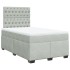Cama box spring con colchón terciopelo gris claro 120x200