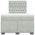 Cama box spring con colchón terciopelo gris claro 120x200