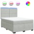 Cama box spring con colchón terciopelo gris claro 140x200