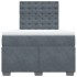 Cama box spring con colchón terciopelo gris oscuro 120x200