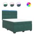 Cama box spring con colchón terciopelo verde oscuro 140x200