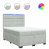 Cama box spring con colchón terciopelo gris claro 140x200