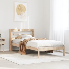 Estructura de cama sin colchón madera maciza de pino 100x200