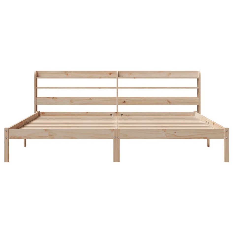 Estructura de cama sin colchón madera maciza de pino 200x200