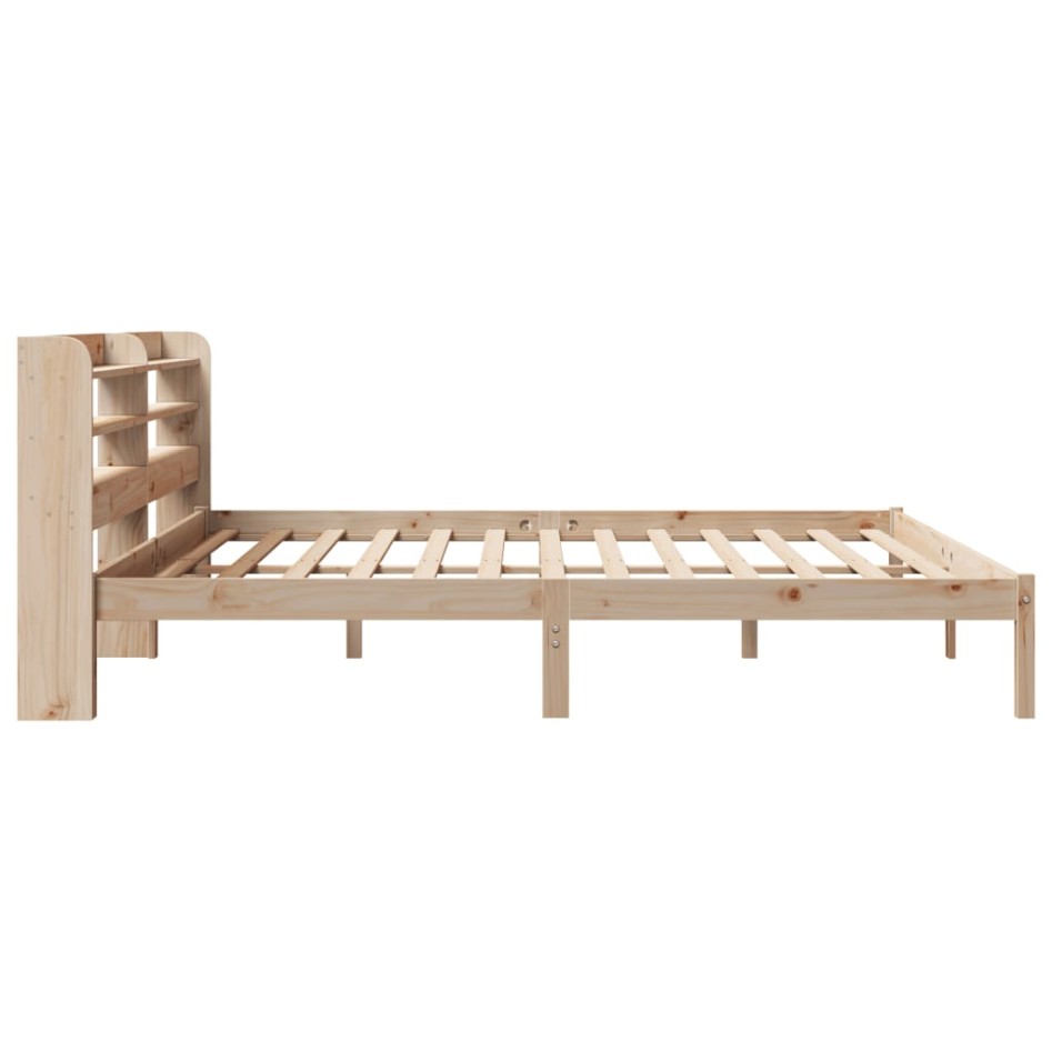 Estructura de cama sin colchón madera maciza de pino 200x200