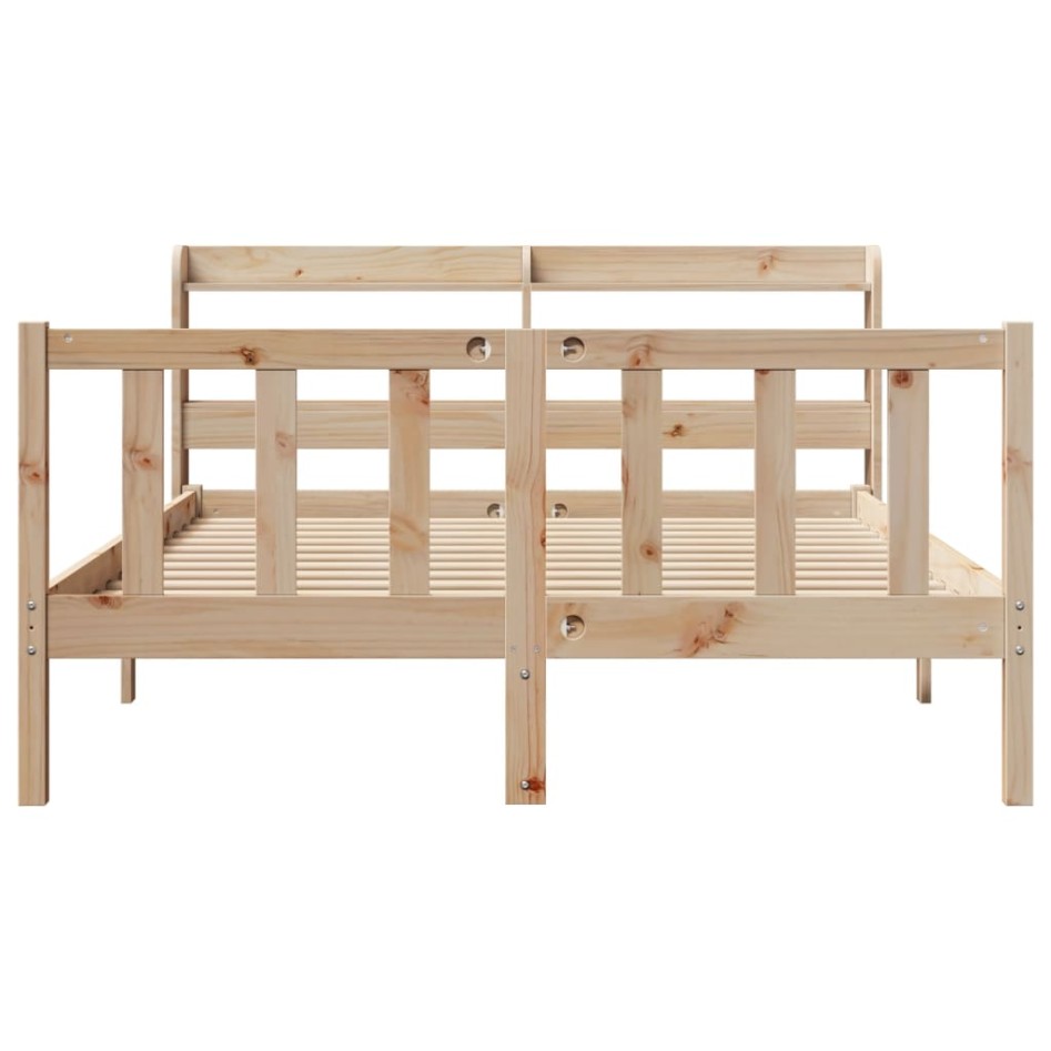 Estructura de cama sin colchón madera de pino blanco 150x200