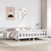 Estructura de cama sin colchón madera maciza blanca 200x200 cm