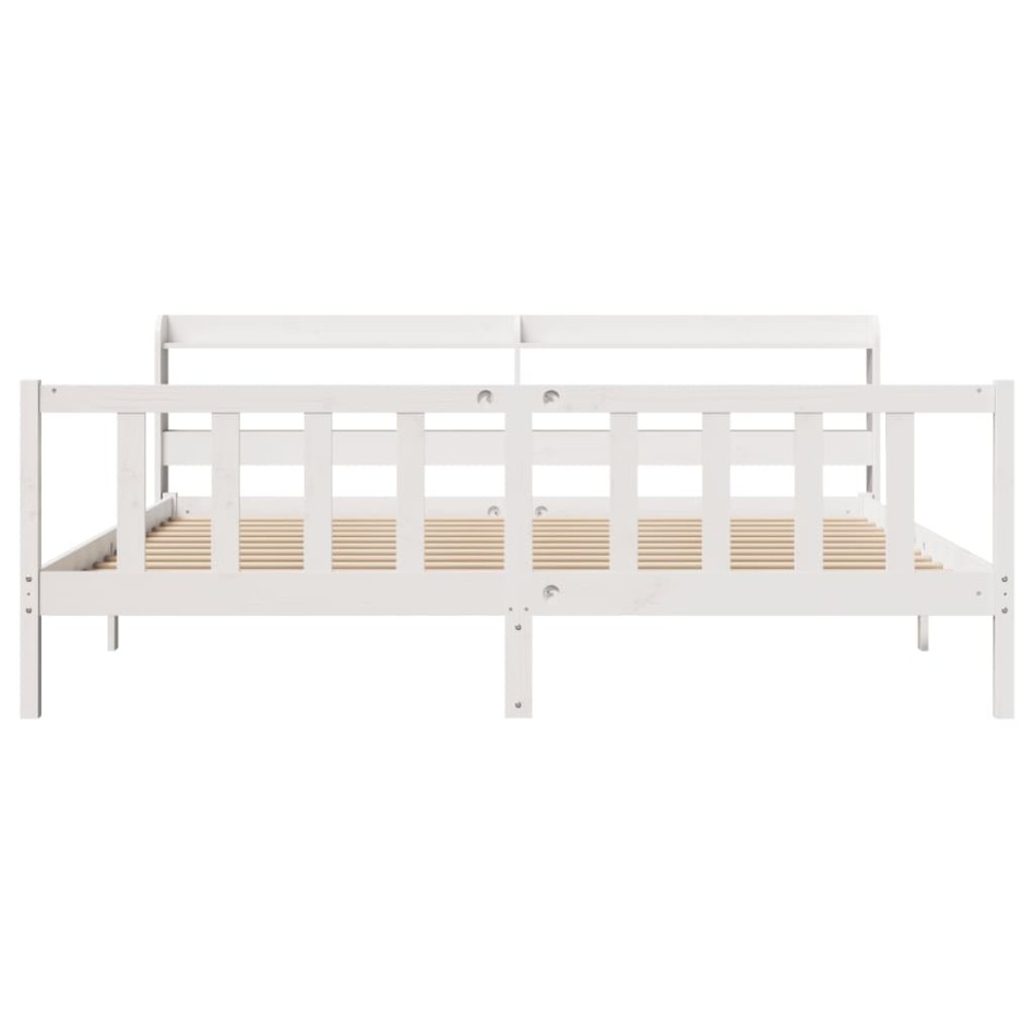 Estructura de cama sin colchón madera maciza blanca 200x200