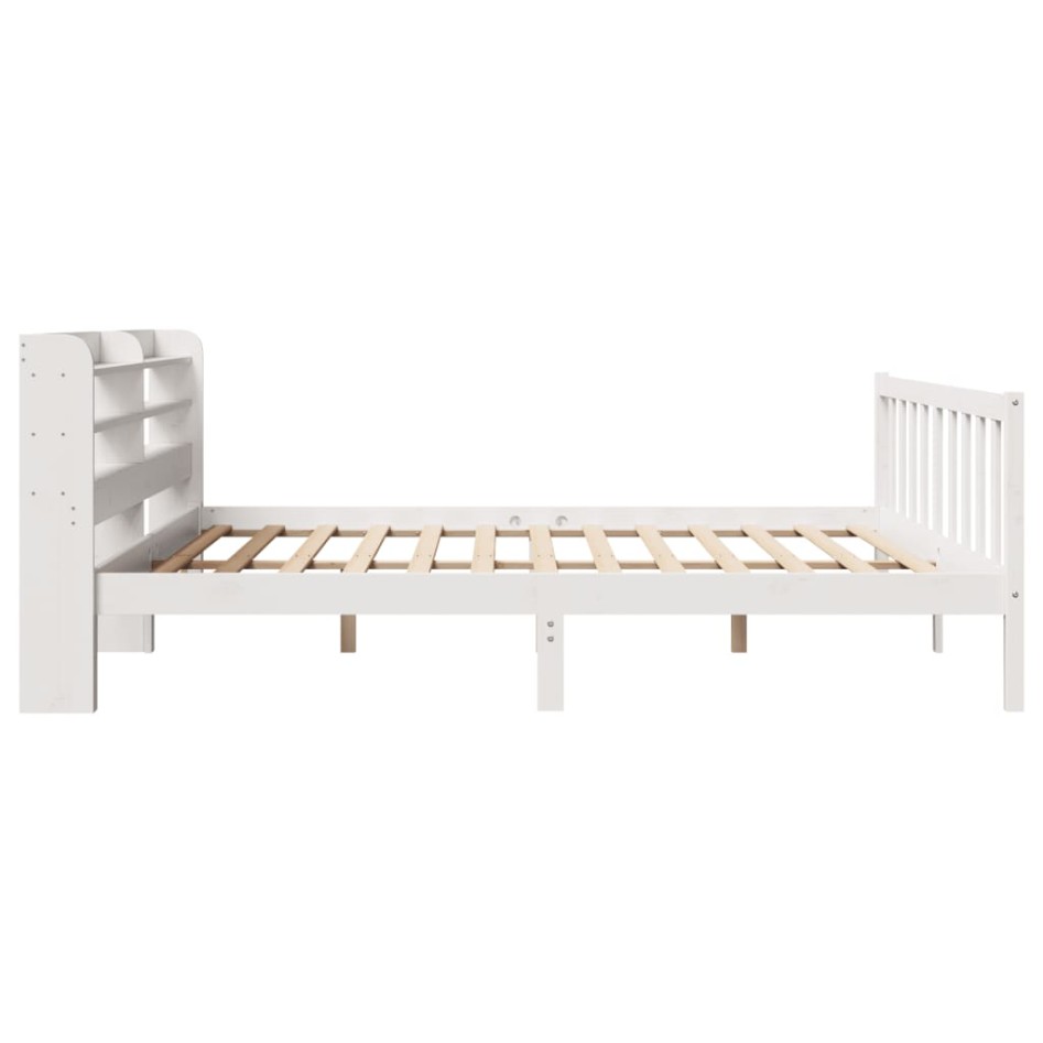 Estructura de cama sin colchón madera maciza blanca 200x200