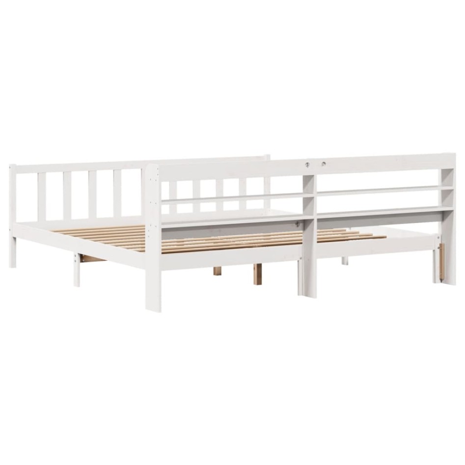 Estructura de cama sin colchón madera maciza blanca 200x200