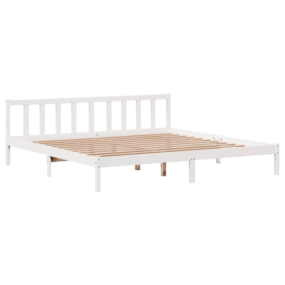 Estructura de cama sin colchón madera maciza blanca 200x200