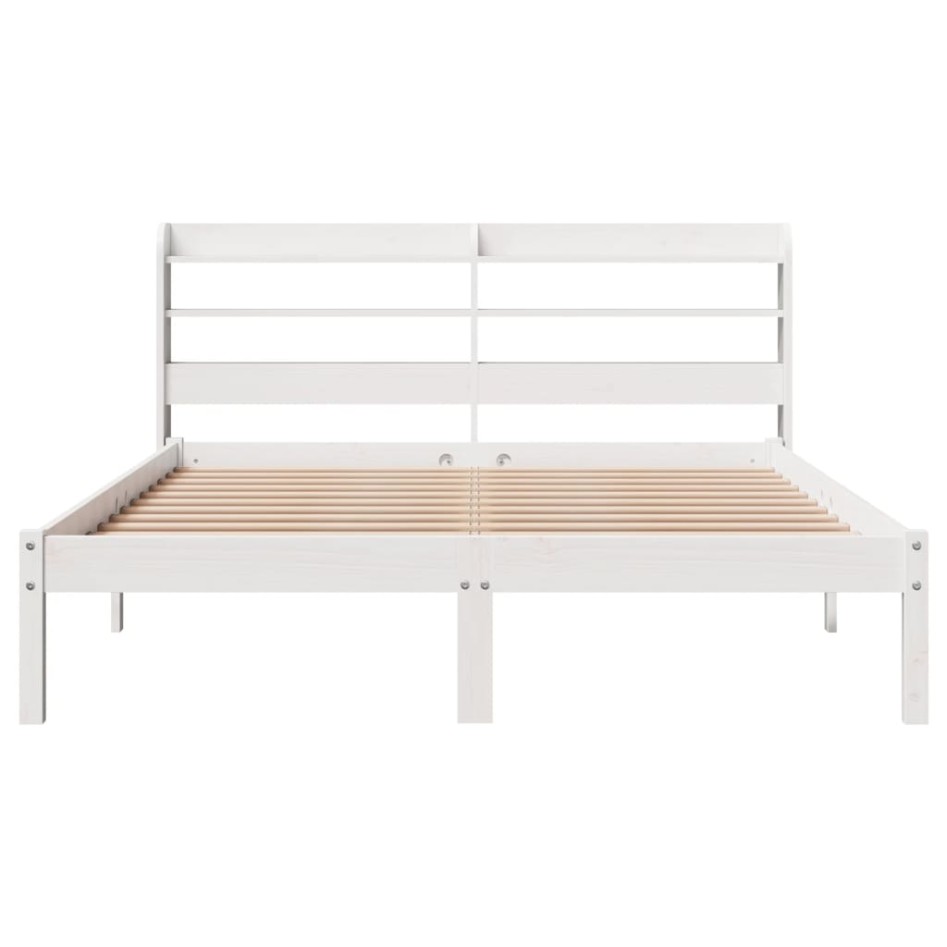 Estructura de cama sin colchón madera de pino blanca 140x200