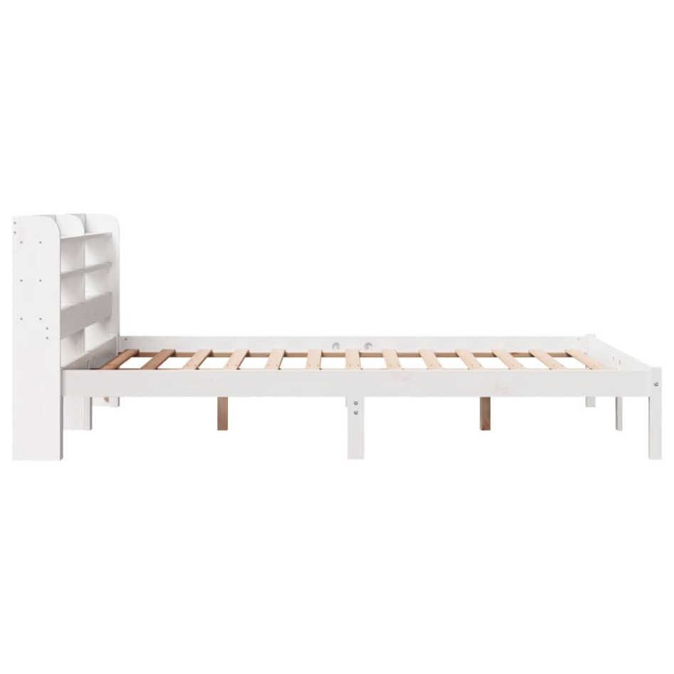 Estructura de cama sin colchón madera de pino blanca 140x200