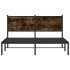 Estructura de cama sin colchón metal roble ahumado 140x200