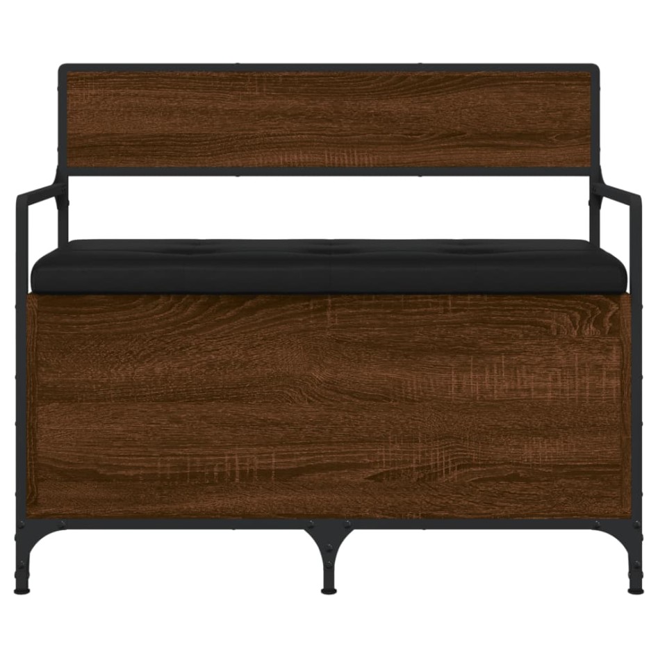 Banco almacenaje madera ingeniería roble marrón 85,5x42x73,5