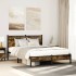 Estructura de cama sin colchón metal roble ahumado 140x200