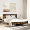 Estructura de cama sin colchón metal roble ahumado 140x200 cm