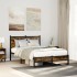 Estructura de cama sin colchón metal roble ahumado 120x190
