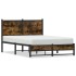 Estructura de cama sin colchón metal roble ahumado 120x190