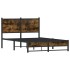 Estructura de cama sin colchón metal roble ahumado 120x190