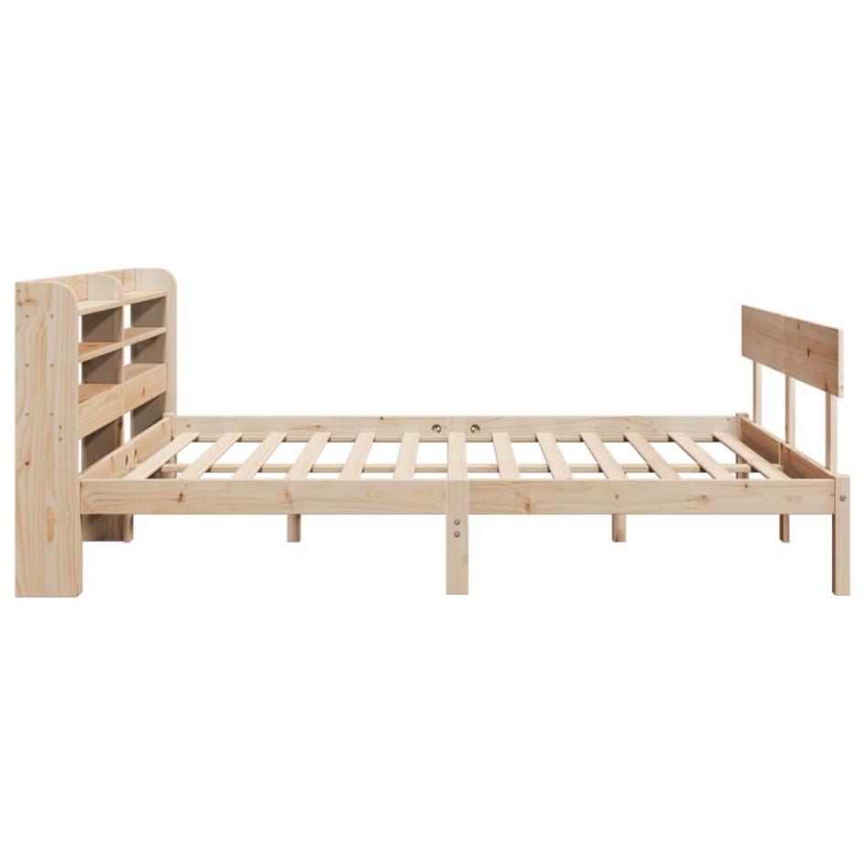 Estructura de cama sin colchón madera de pino blanca 140x200