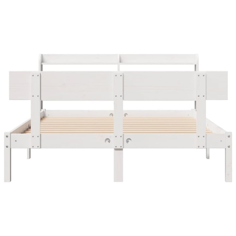 Estructura de cama sin colchón madera de pino blanca 140x190
