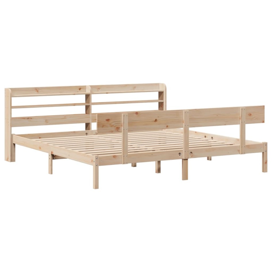Estructura de cama sin colchón madera maciza de pino 200x200