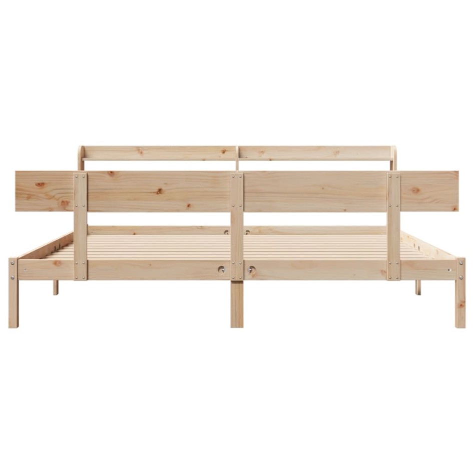 Estructura de cama sin colchón madera maciza de pino 200x200