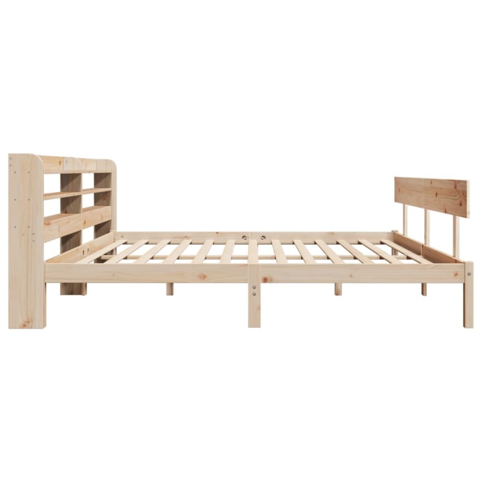 Estructura de cama sin colchón madera maciza de pino 200x200