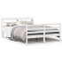 Estructura de cama con cabecero sin colchón blanco 140x190