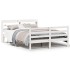 Estructura de cama con cabecero sin colchón blanco 160x200