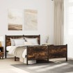 Estructura de cama sin colchón metal roble ahumado 150x200 cm