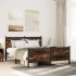Estructura de cama sin colchón metal roble ahumado 140x190