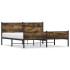 Estructura de cama sin colchón metal roble ahumado 180x200