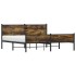 Estructura de cama sin colchón metal roble ahumado 180x200