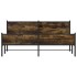 Estructura de cama sin colchón metal roble ahumado 180x200