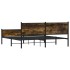 Estructura de cama sin colchón metal roble ahumado 180x200