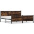 Estructura de cama sin colchón metal roble ahumado 200x200