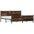 Estructura de cama sin colchón metal roble ahumado 200x200