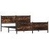 Estructura de cama sin colchón metal roble ahumado 200x200
