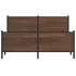 Estructura de cama sin colchón metal marrón roble 160x200