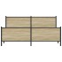 Estructura de cama sin colchón metal roble Sonoma 180x200