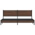 Estructura de cama sin colchón metal roble marrón 200x200