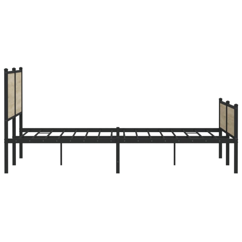 Estructura de cama sin colchón metal roble Sonoma 180x200