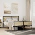 Estructura de cama sin colchón metal roble Sonoma 140x190