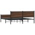 Estructura de cama sin colchón metal roble marrón 180x200