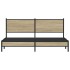 Estructura de cama sin colchón metal roble Sonoma 180x200
