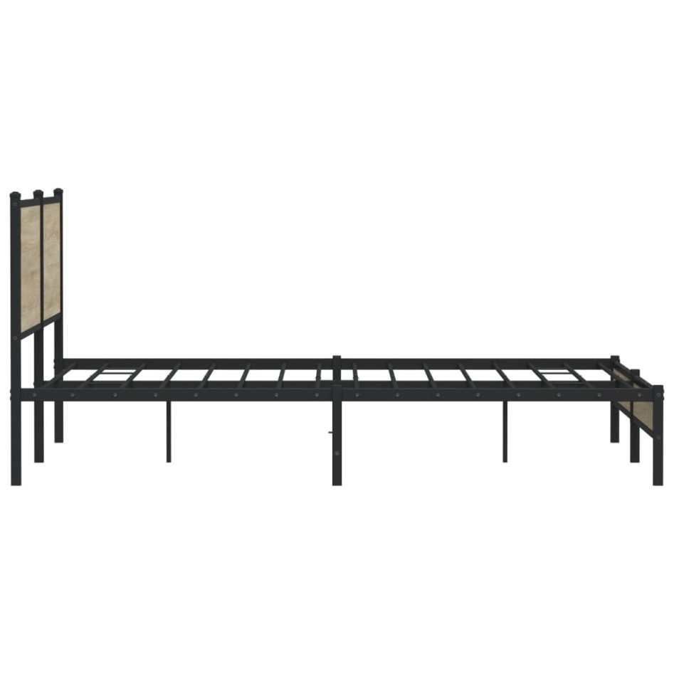Estructura de cama sin colchón metal roble Sonoma 180x200