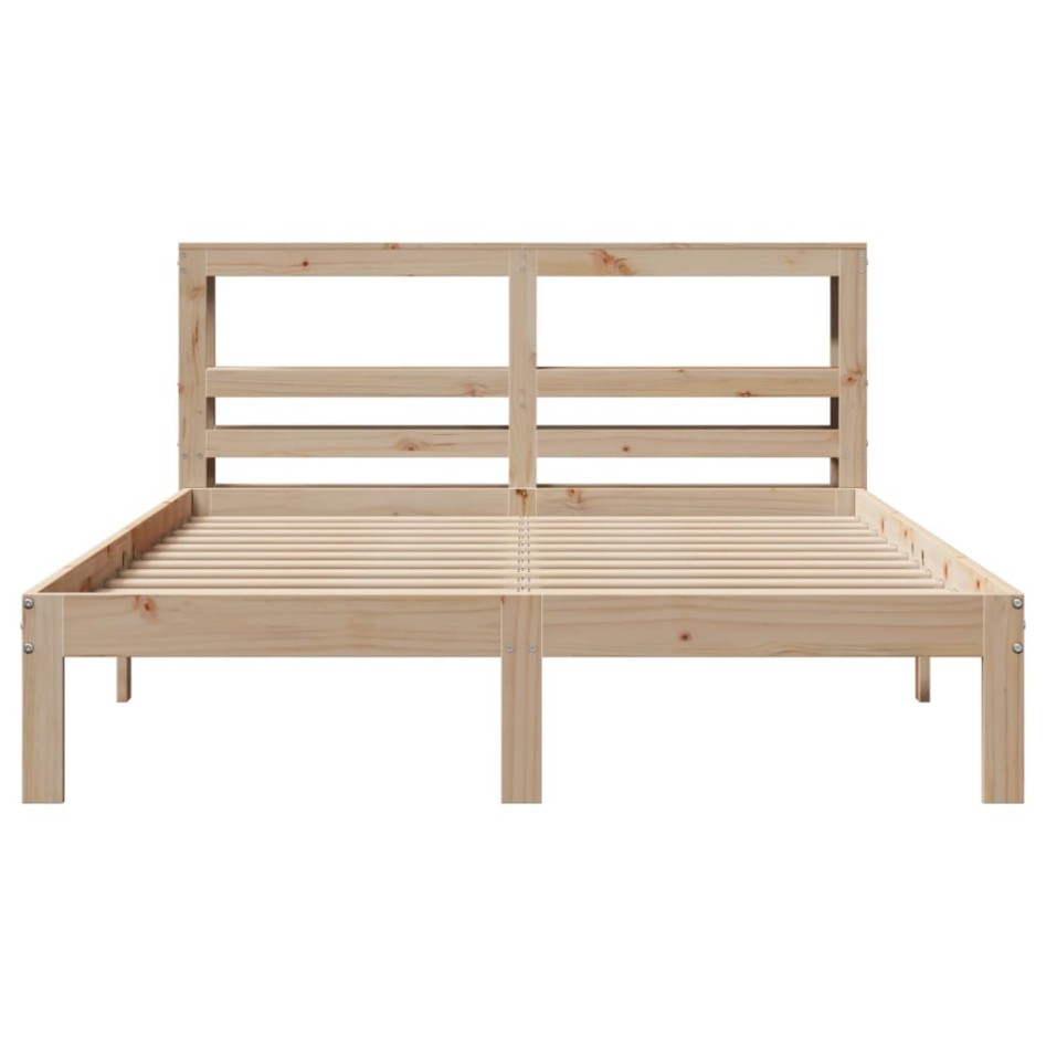 Estructura de cama con cabecero madera maciza pino 120x200