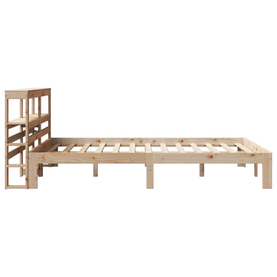 Estructura de cama con cabecero madera maciza pino 120x200